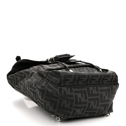 Fendi Recycled Fabric Jacquard Vitello Astro FF 1974 Small Fendiness Backpack Asfalto Black 3 of 9