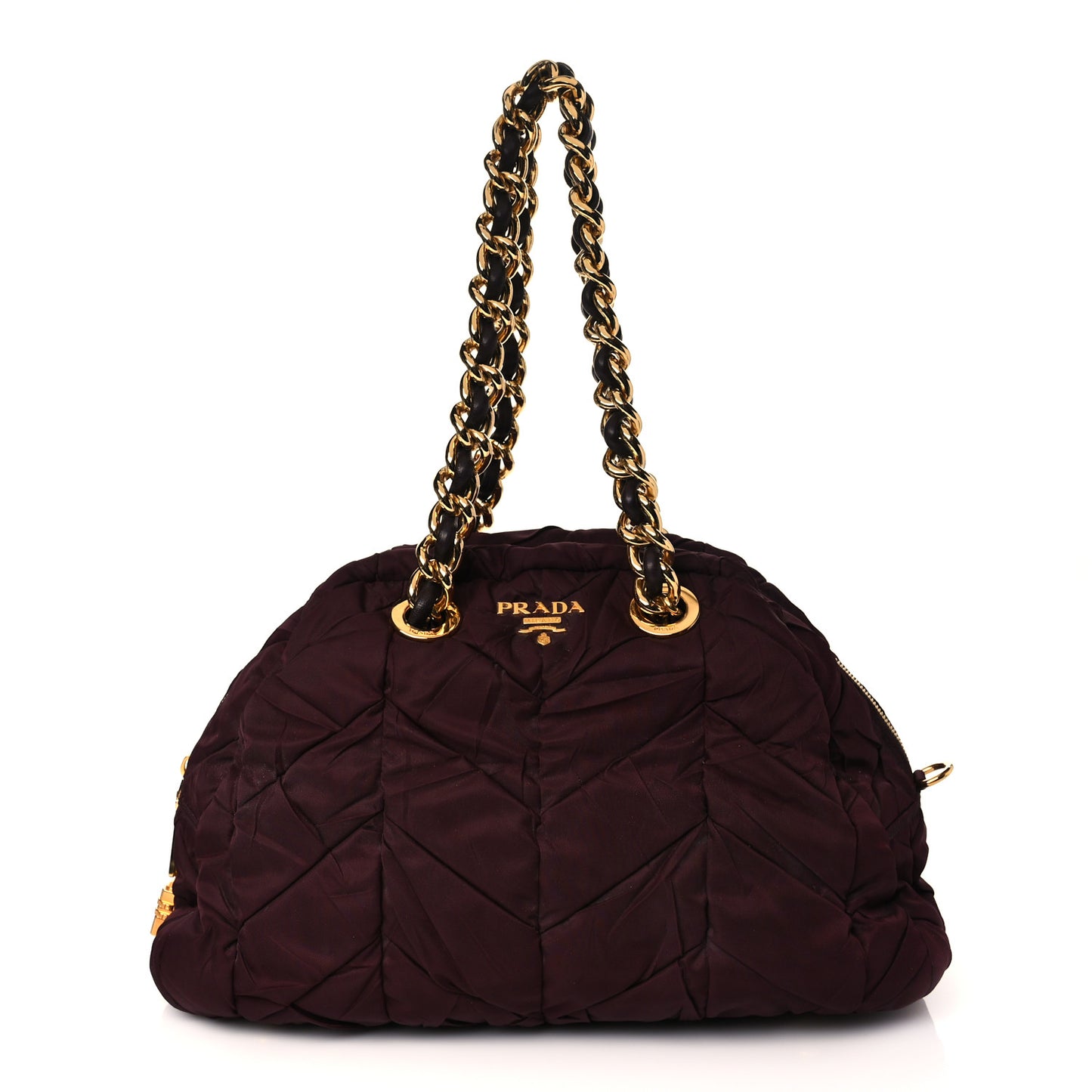 Tessuto Nylon Chevron Catena Bag Prugna