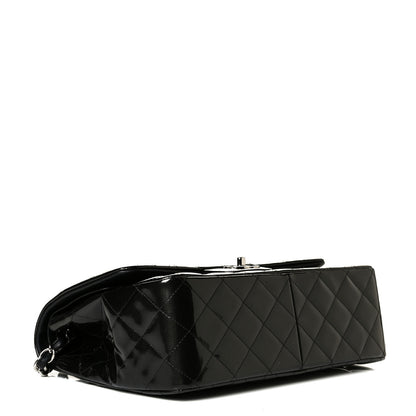 Chanel Striated Patent Quilted Jumbo Double Flap Dark Gray 2 of 8