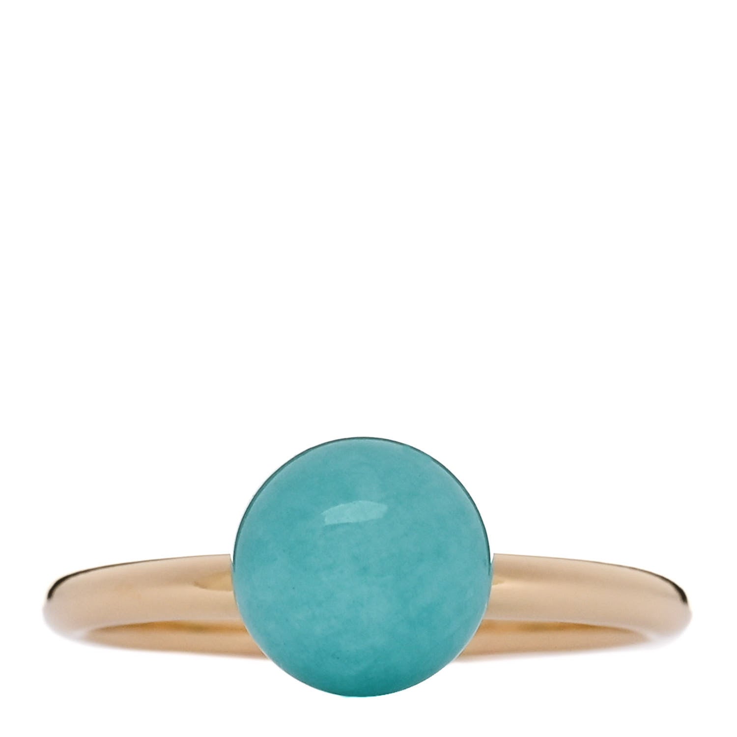 Tiffany 18K Yellow Gold Amazonite 8mm HardWear Ball Ring 53 6.5 1 of 4