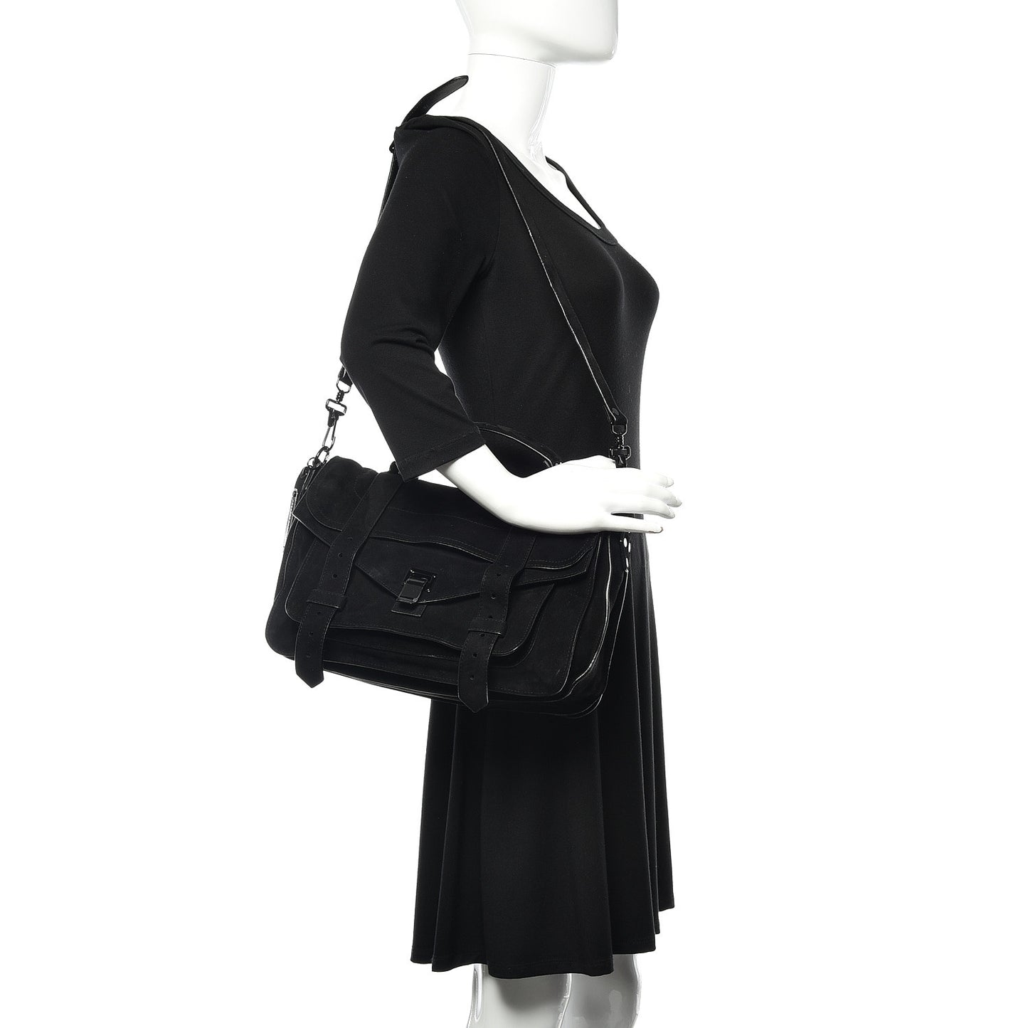 Suede Medium PS1 Satchel Black