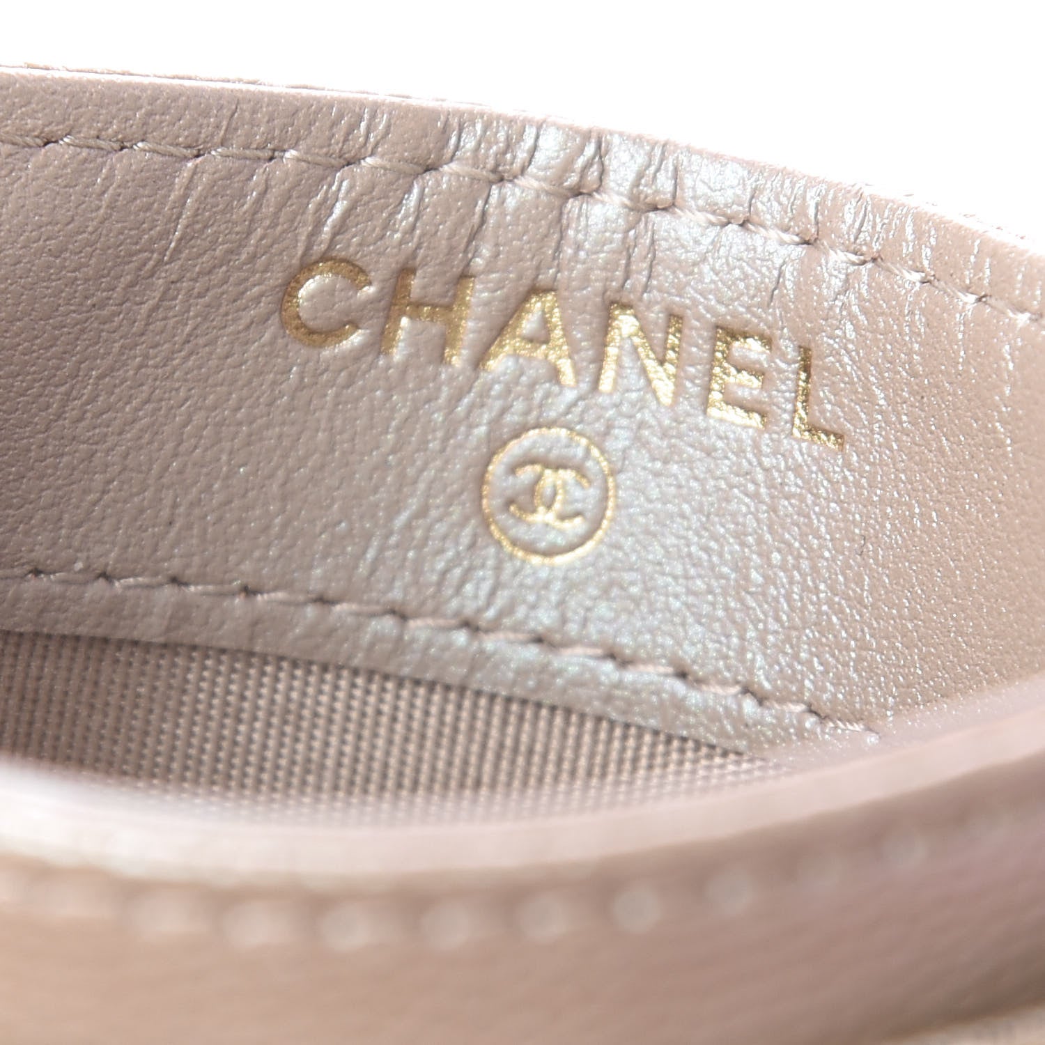 Chanel Iridescent Caviar Quilted Card Holder Beige 6 of 9