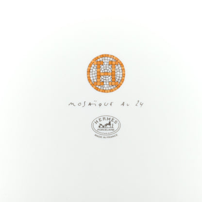 Hermes Porcelain Mosaique au 24 Square Plate Gold 5 of 6