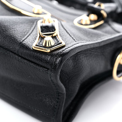 Balenciaga Chevre Gold Metallic Edge Hardware Mini City Black 8 of 16