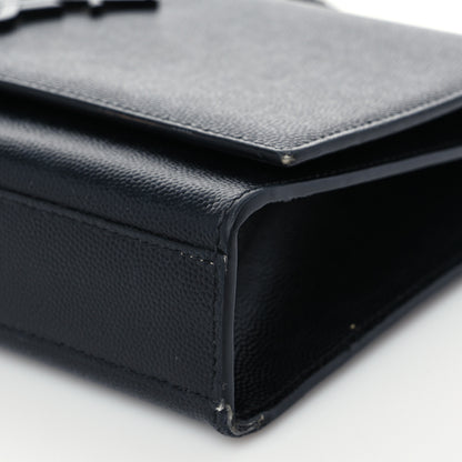 Saint Laurent Grain De Poudre Medium Classic Monogram Kate Satchel Black 8 of 9