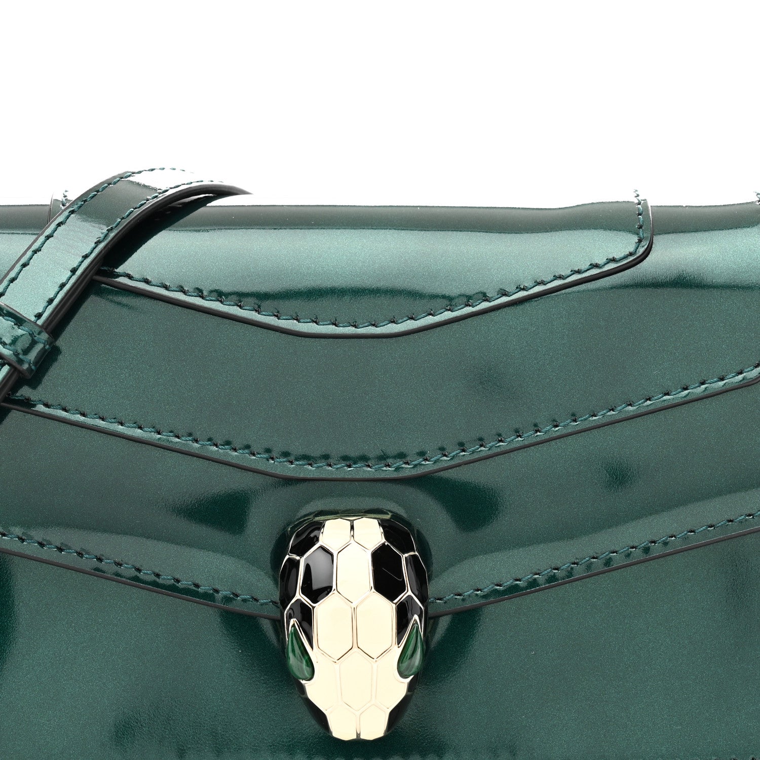 Bulgari Metallic Serpenti Forever Small Shoulder Bag Green 8 of 10