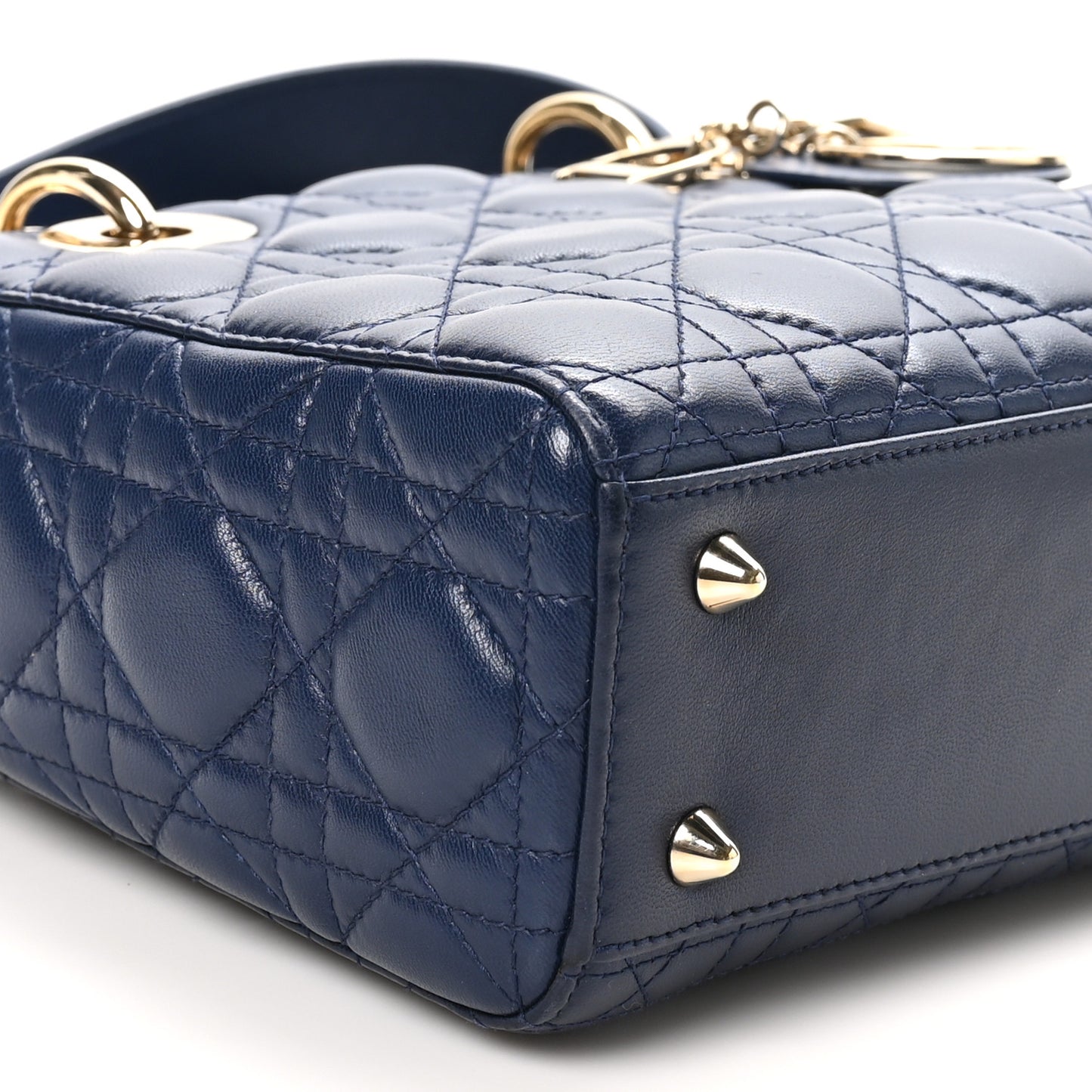 Lambskin Cannage Small Lucky Badges My Lady Dior Navy