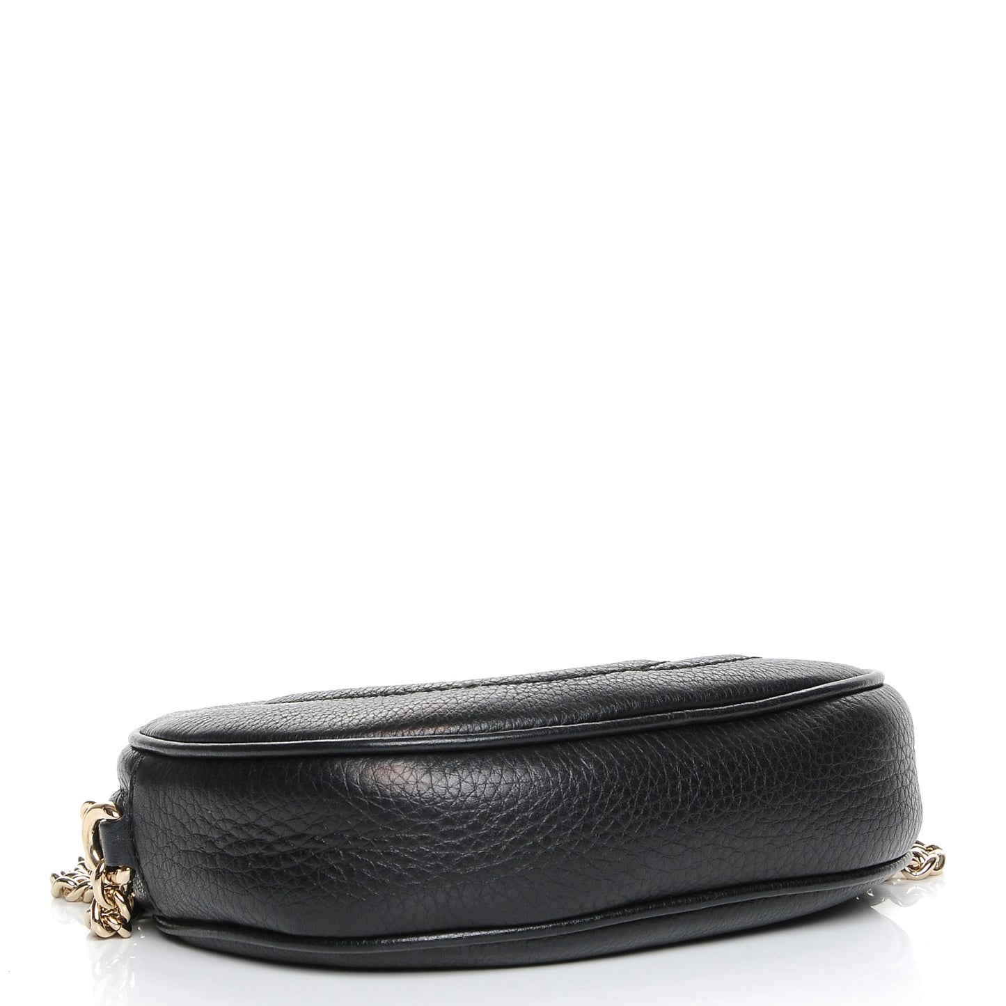 Pebbled Calfskin Mini Soho Chain Bag Black