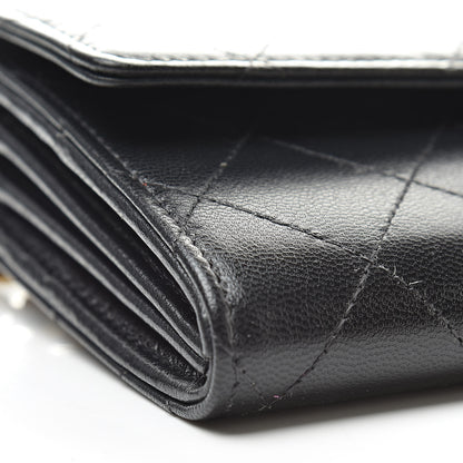 Chanel Goatskin Quilted Chic Pearls Clutch With Chain Black 10 of 12