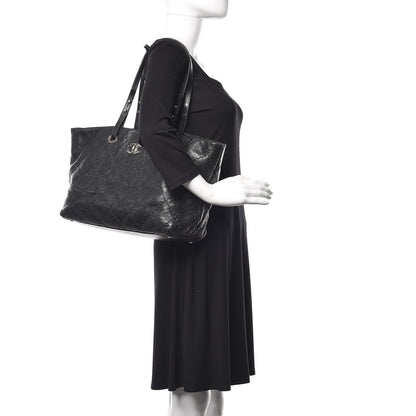 Chanel Glazed Calfskin Large On The Road Tote Black 2 of 15