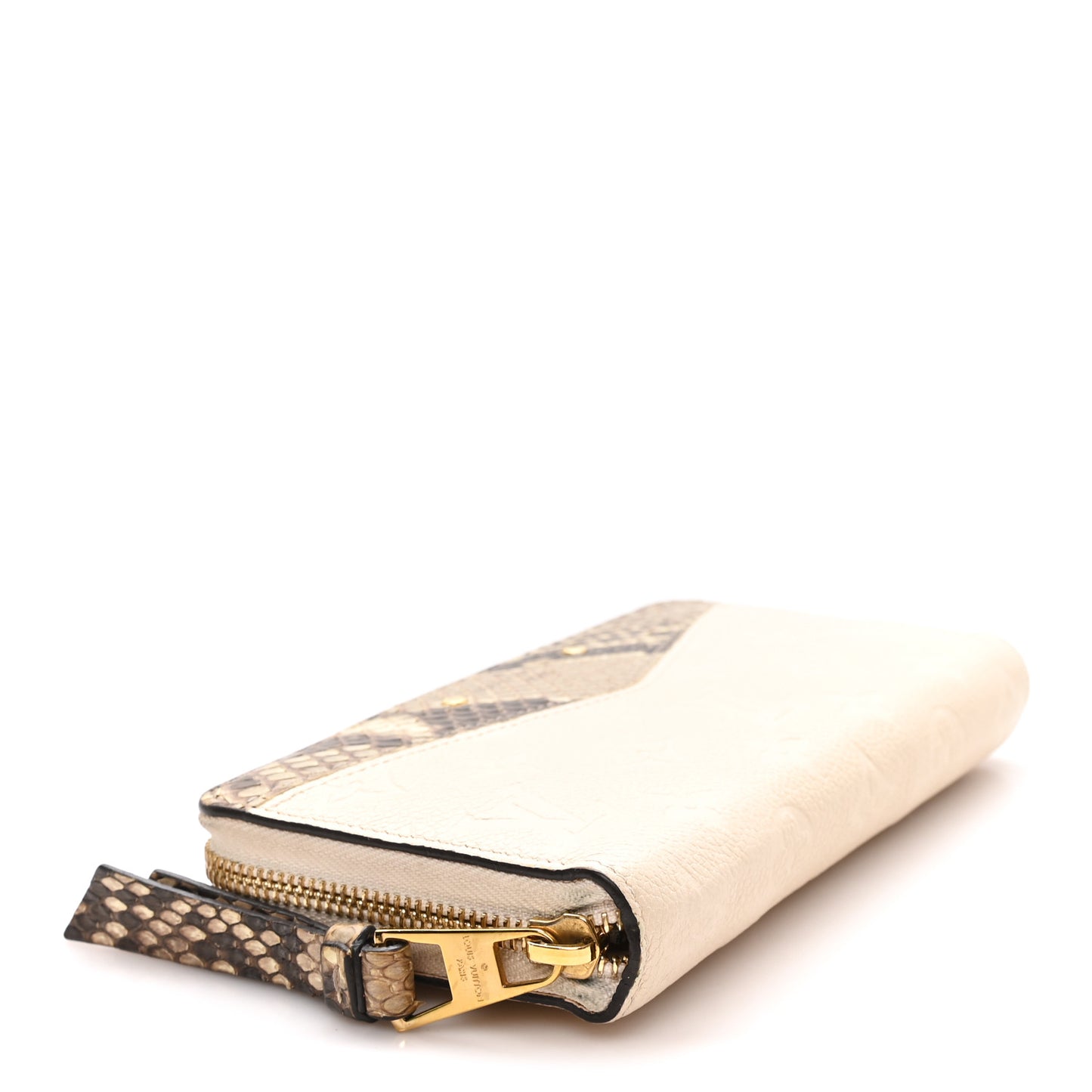 Snakeskin Empreinte Zippy Wallet Creme