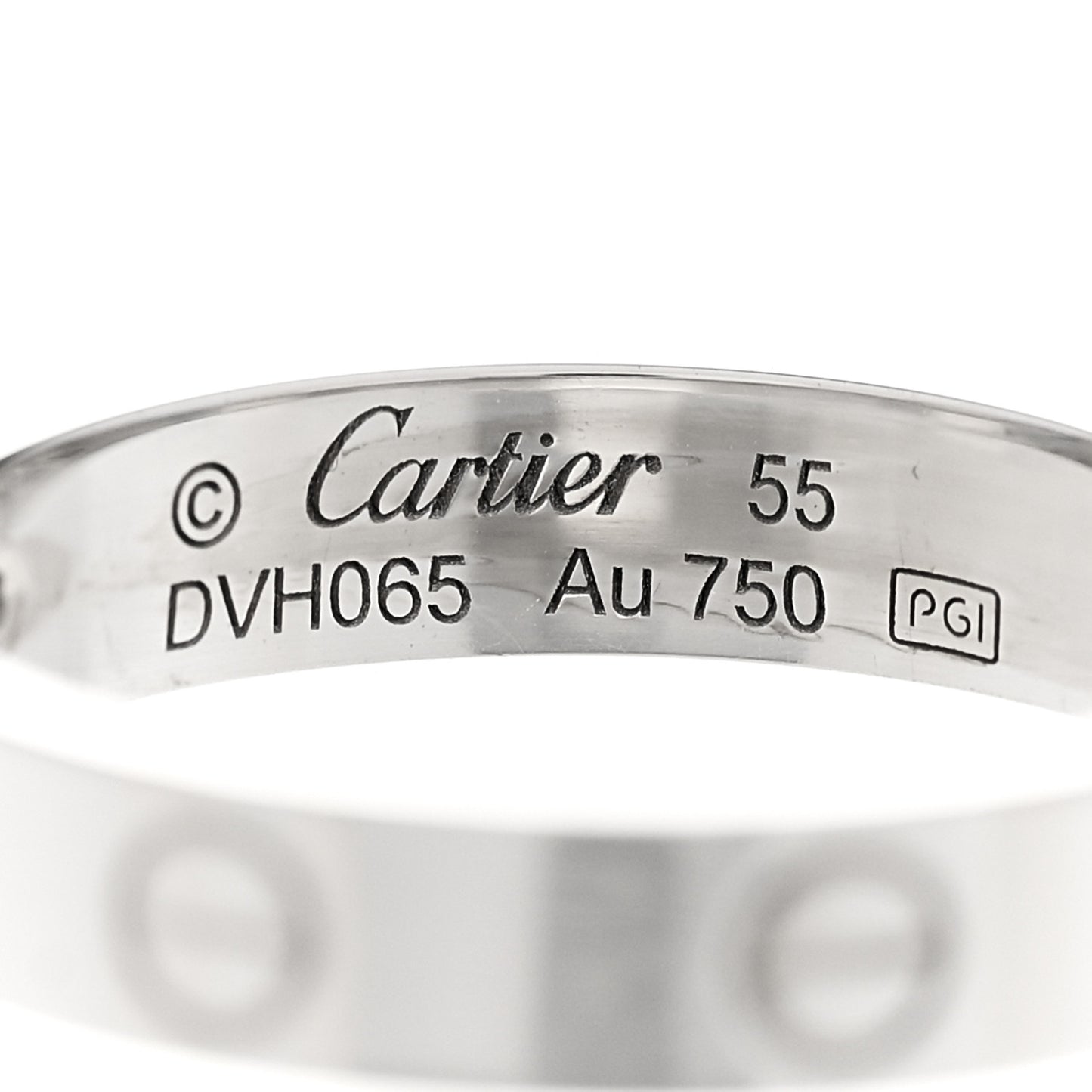 18K White Gold Diamond 4mm LOVE Wedding Band Ring 55 7.25