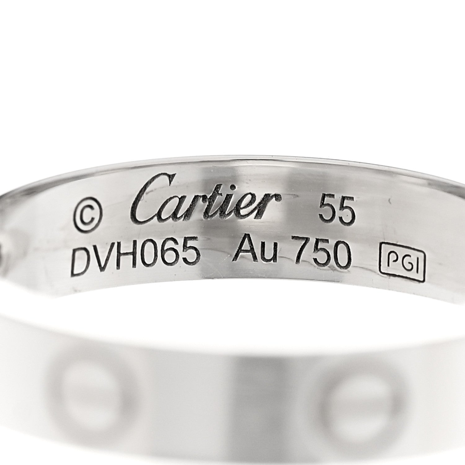 Cartier 18K White Gold Diamond 4mm LOVE Wedding Band Ring 55 7.25 4 of 4