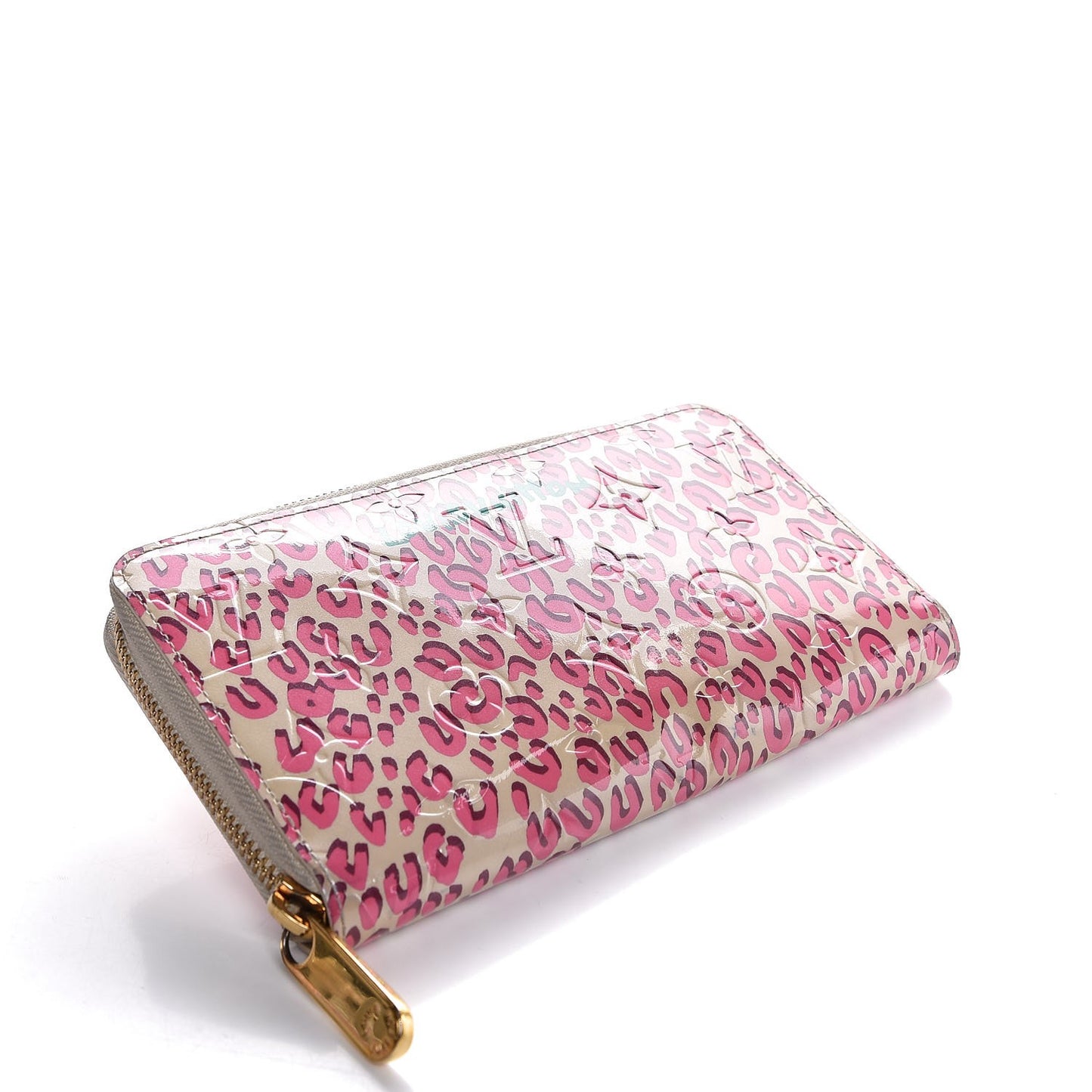 Vernis Leopard Zippy Wallet Blanc Corail