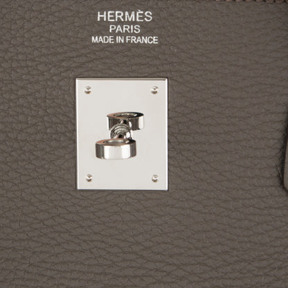Hermes Taurillon Clemence Birkin 40 Etain 11 of 26