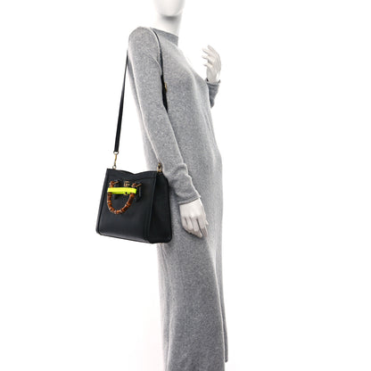 Gucci Calfskin Small Diana Tote Bag Black Yellow Fluo 2 of 9