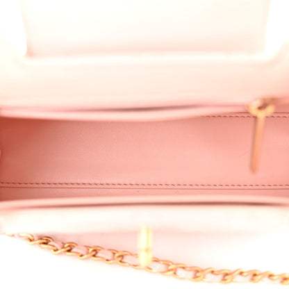 Chanel Shiny Aged Calfskin Quilted Nano Kelly Shopper Light Pink 5 of 11