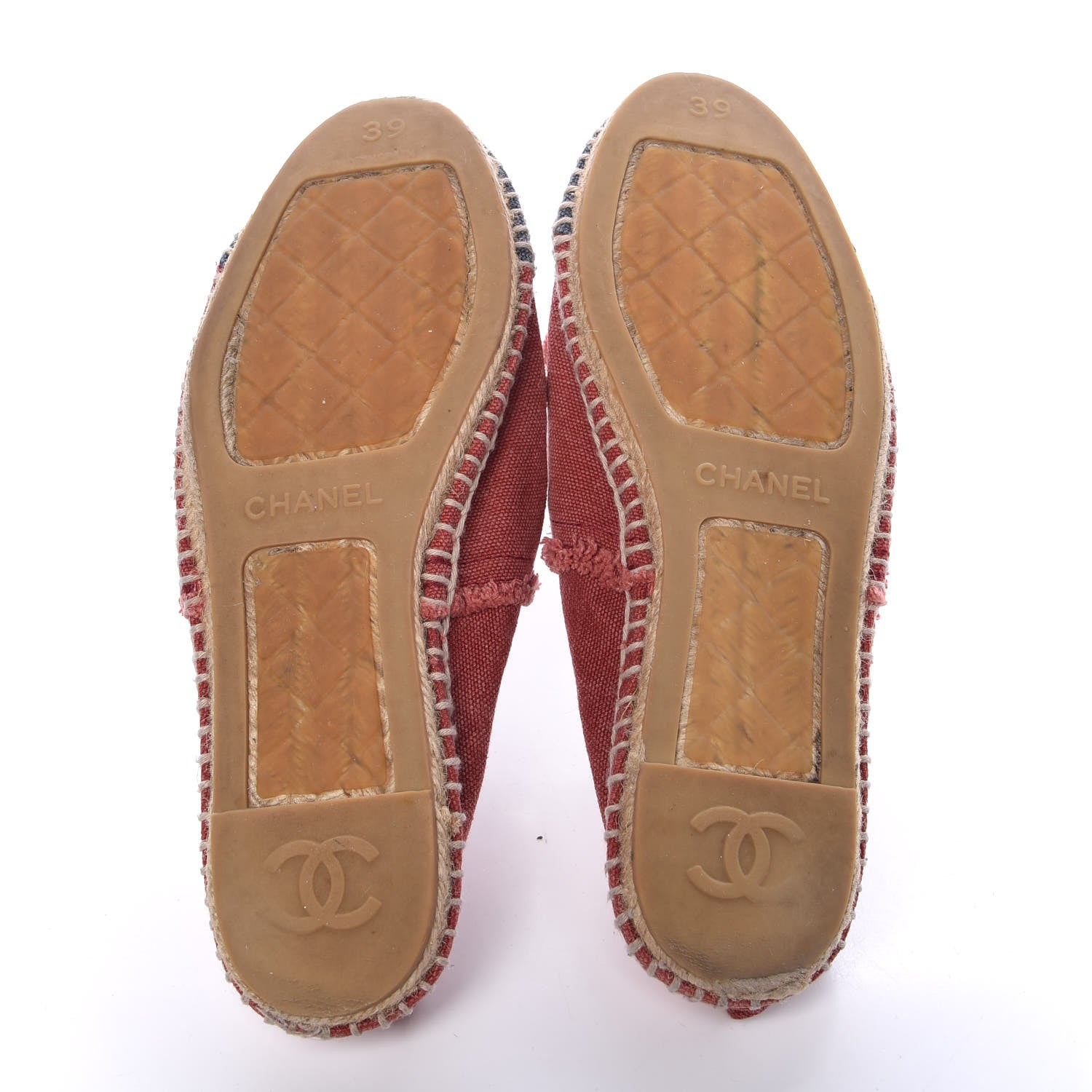 Chanel Toile CC Espadrilles 39 Red Black 5 of 12