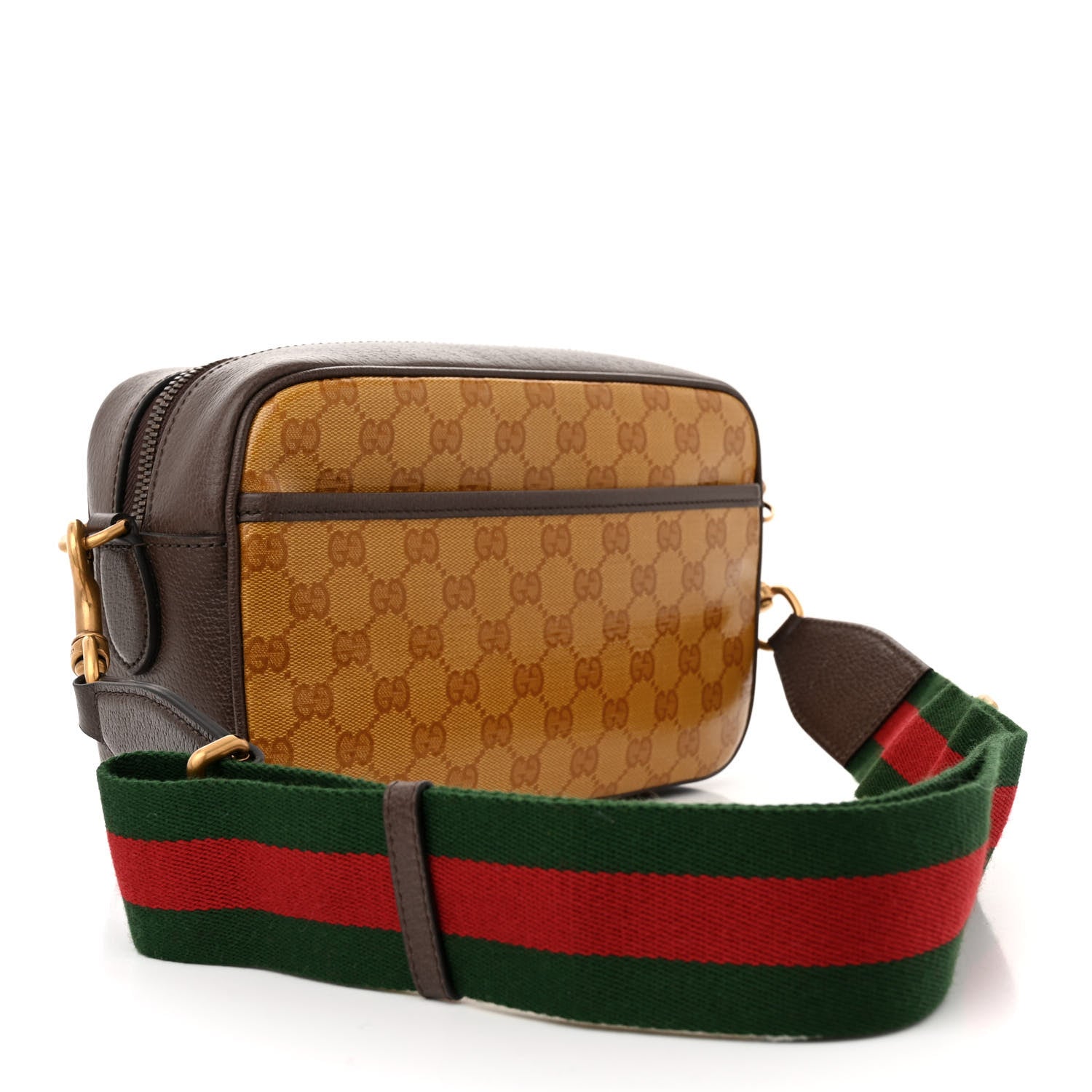 Gucci X ADIDAS Crystal Vintage Monogram Textured Dollar Calfskin Web Trefoil Logo Small Messenger Bag Mid Natural Nut Off White New Acero 3 of 12