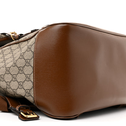 Gucci GG Supreme Monogram Azalea Calfskin Medium Retro Interlocking G Buckle Backpack Beige Ebony Brown Sugar 9 of 14