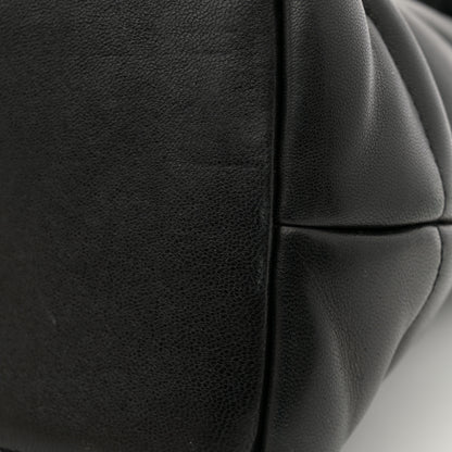Saint Laurent Lambskin Quilted Medium Loulou Puffer Monogram Chain Satchel Black 11 of 12