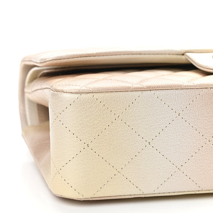 Chanel Metallic Goatskin Quilted Ombre Medium Double Flap Gold 9 of 12