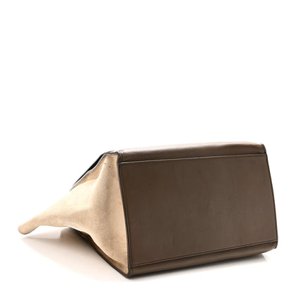 Celine Smooth Calfskin Suede Medium Tri-Color Trapeze Olive 4 of 9