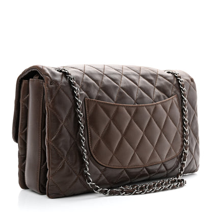 Chanel Lambskin Quilted Maxi Chanel 3 Flap Dark Brown 3 of 10