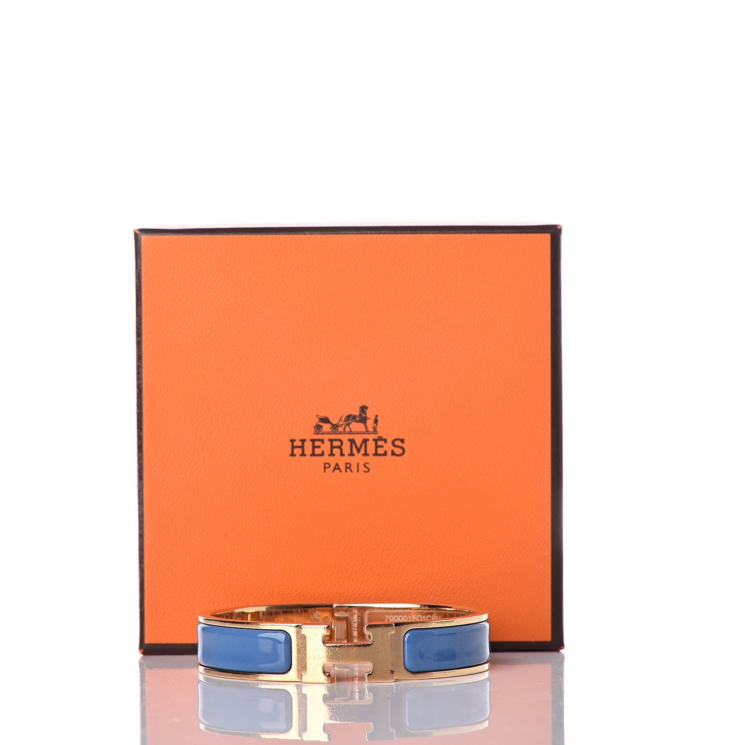 Hermes Narrow Enamel Clic Clac H Bracelet PM Bleu Turquin 8 of 8
