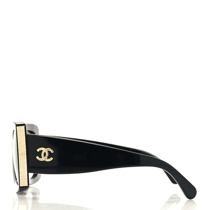 Chanel Acetate Rectangle Sunglasses 5435 Black 3 of 7