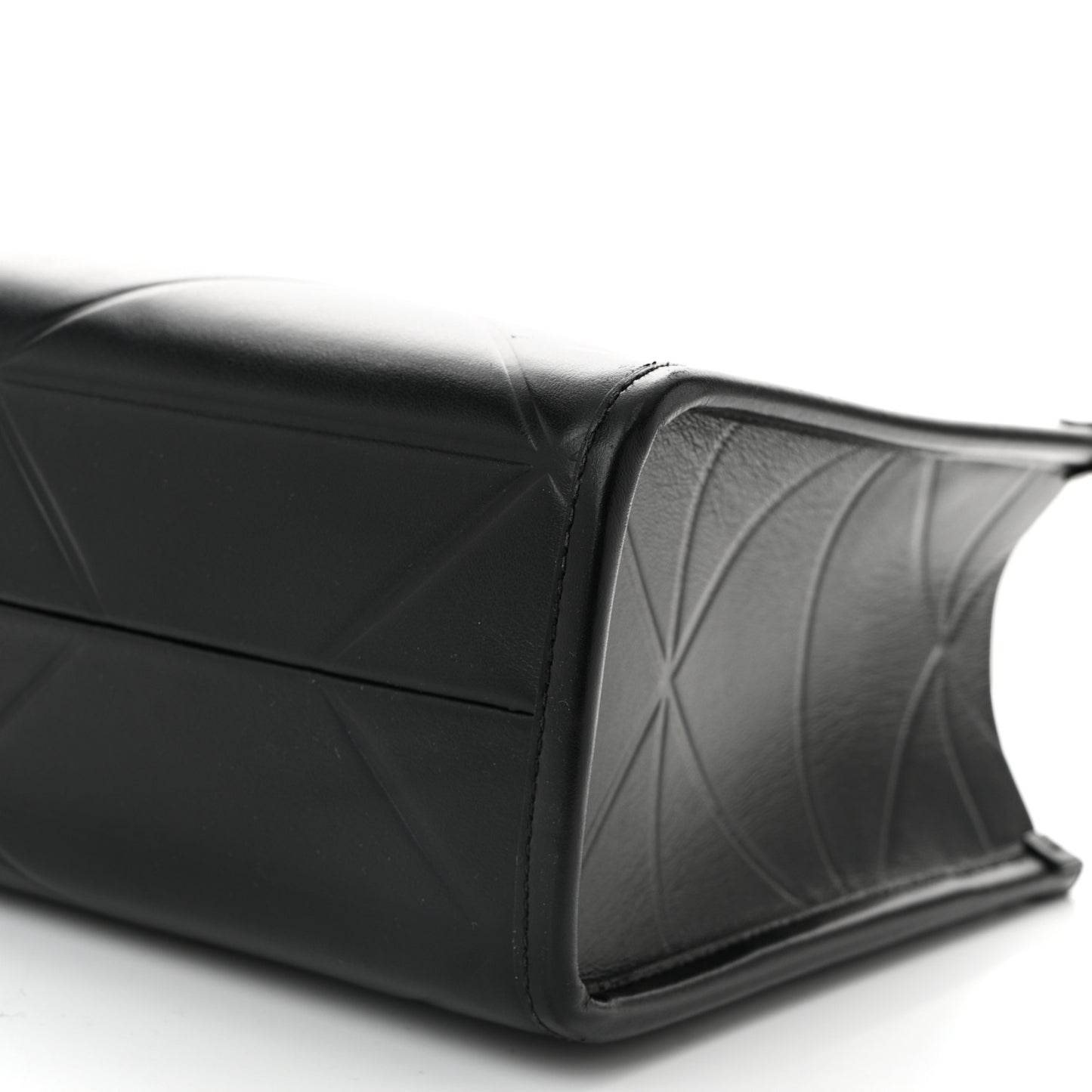 Soft Calfskin Triangolo Symbole Embossed Mini Tote Black