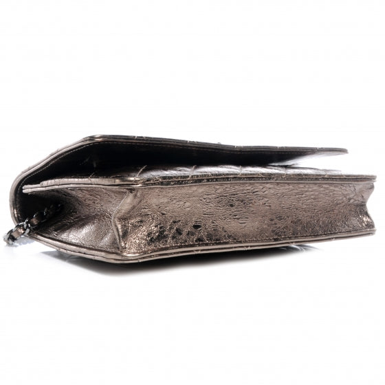 Chanel Calfskin Reissue Wallet On Chain WOC Dark Silver 4 of 8