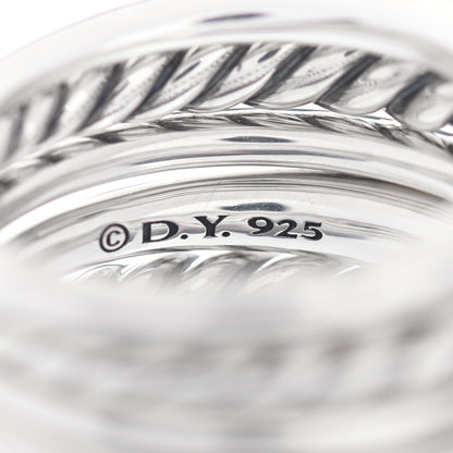 David Yurman Sterling Silver Diamond 16mm Pure Form Stacked Ring 52 6 4 of 4