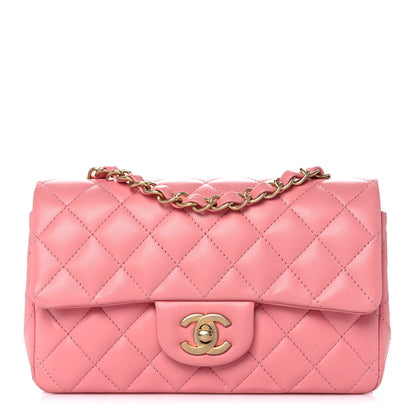 Chanel Lambskin Quilted Mini Rectangular Flap Pink 1 of 13