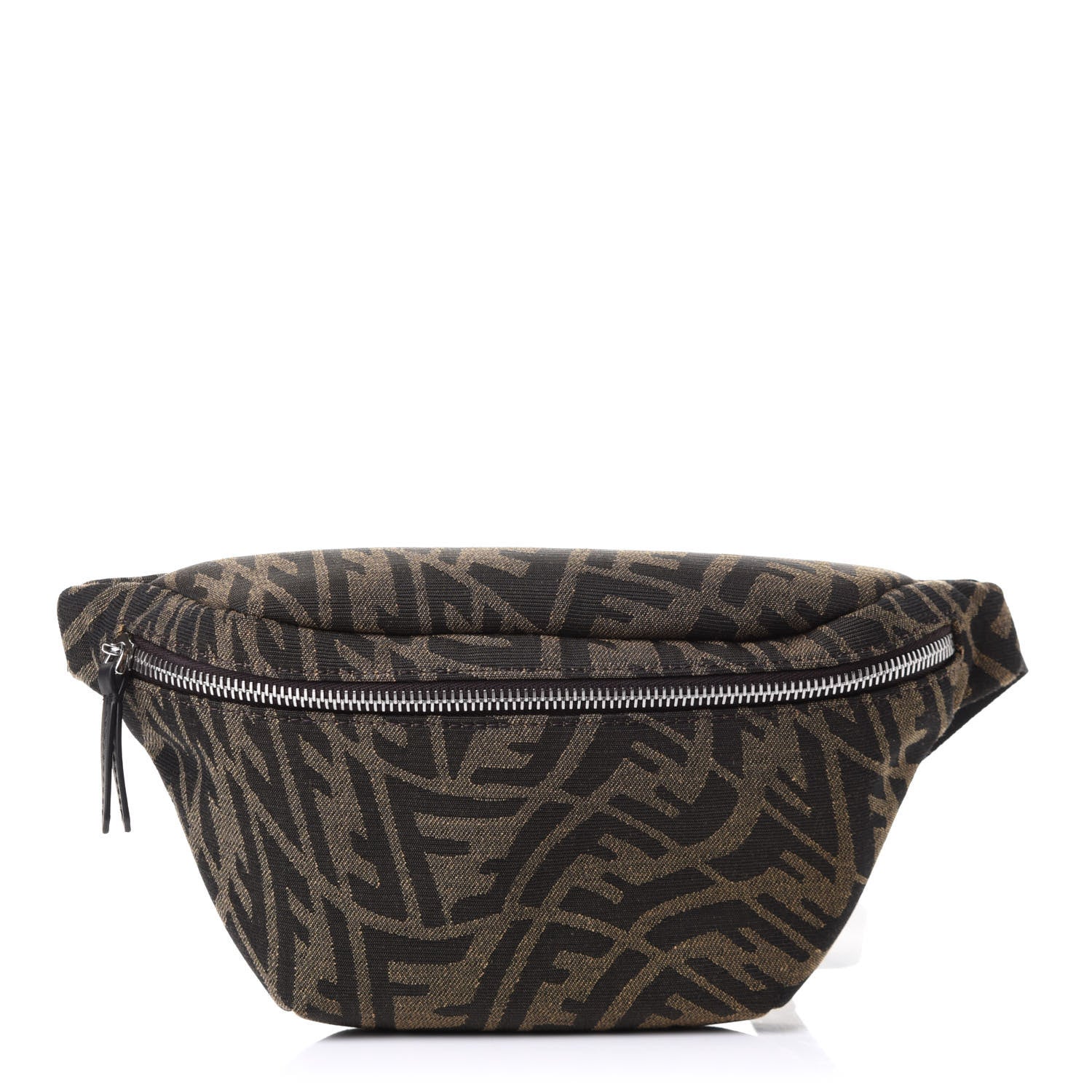 Fendi X SARAH COLEMAN Fabric Jacquard Vitello Century Matte FF Vertigo Kids Belt Bag Moro Black 1 of 15