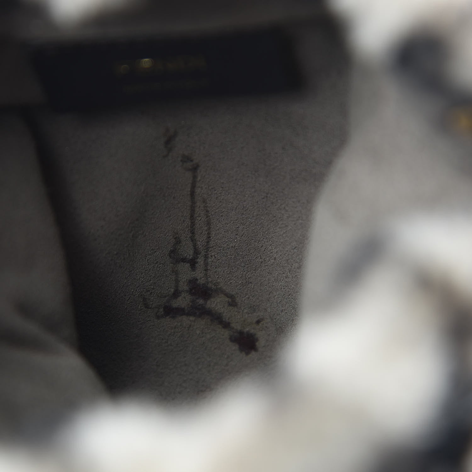 Fendi Shearling F is Fendi Macro FF 1974 Diagonal Mini Mon Tresor Bucket Bag Dove Black 12 of 13