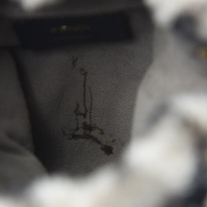Fendi Shearling F is Fendi Macro FF 1974 Diagonal Mini Mon Tresor Bucket Bag Dove Black 12 of 13