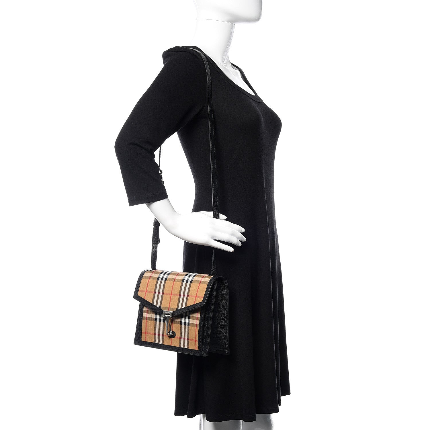 Burberry Vintage Check Small Macken Crossbody Bag Black 3 of 12