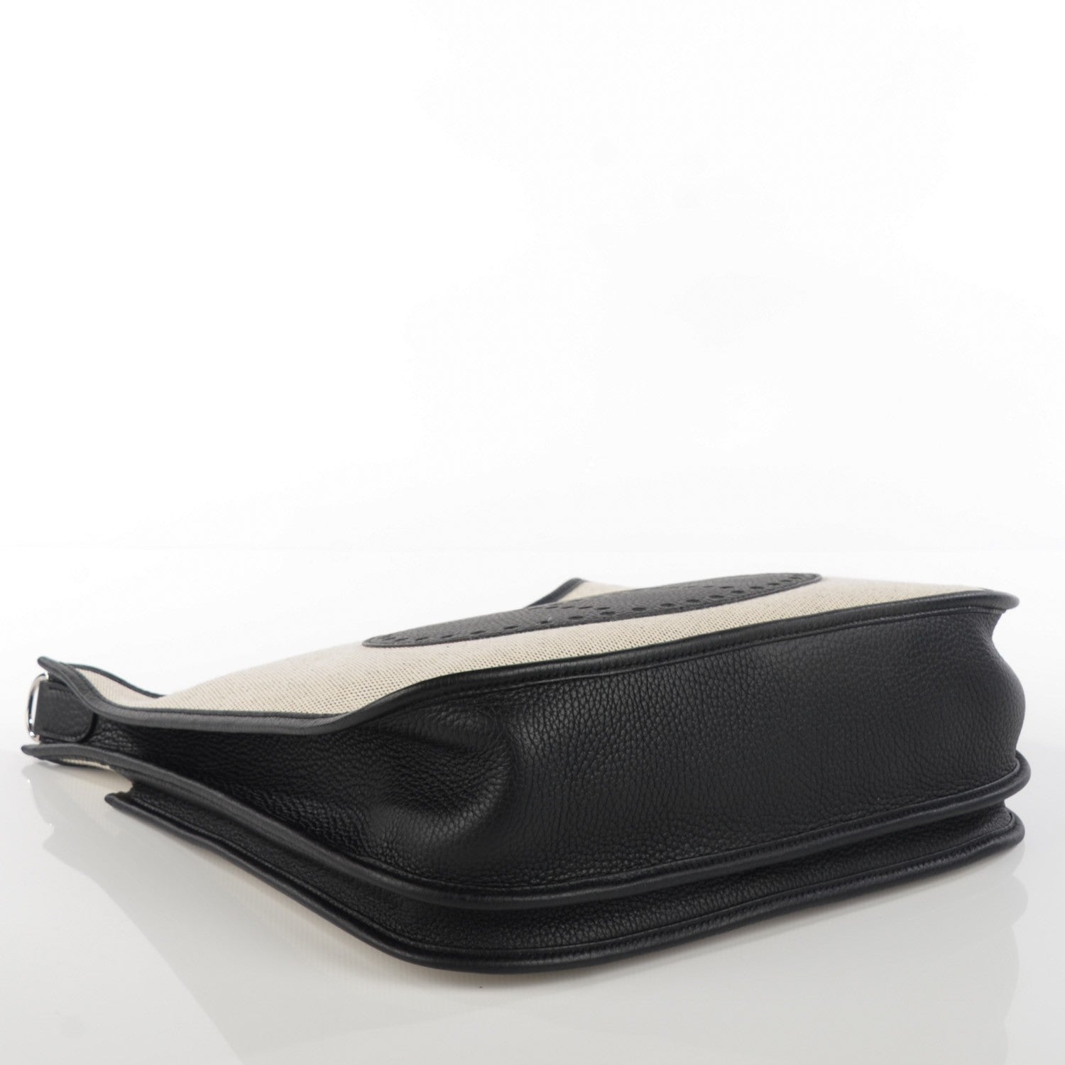 Hermes Toile Taurillon Clemence Evelyne III GM Ecru Black 4 of 14