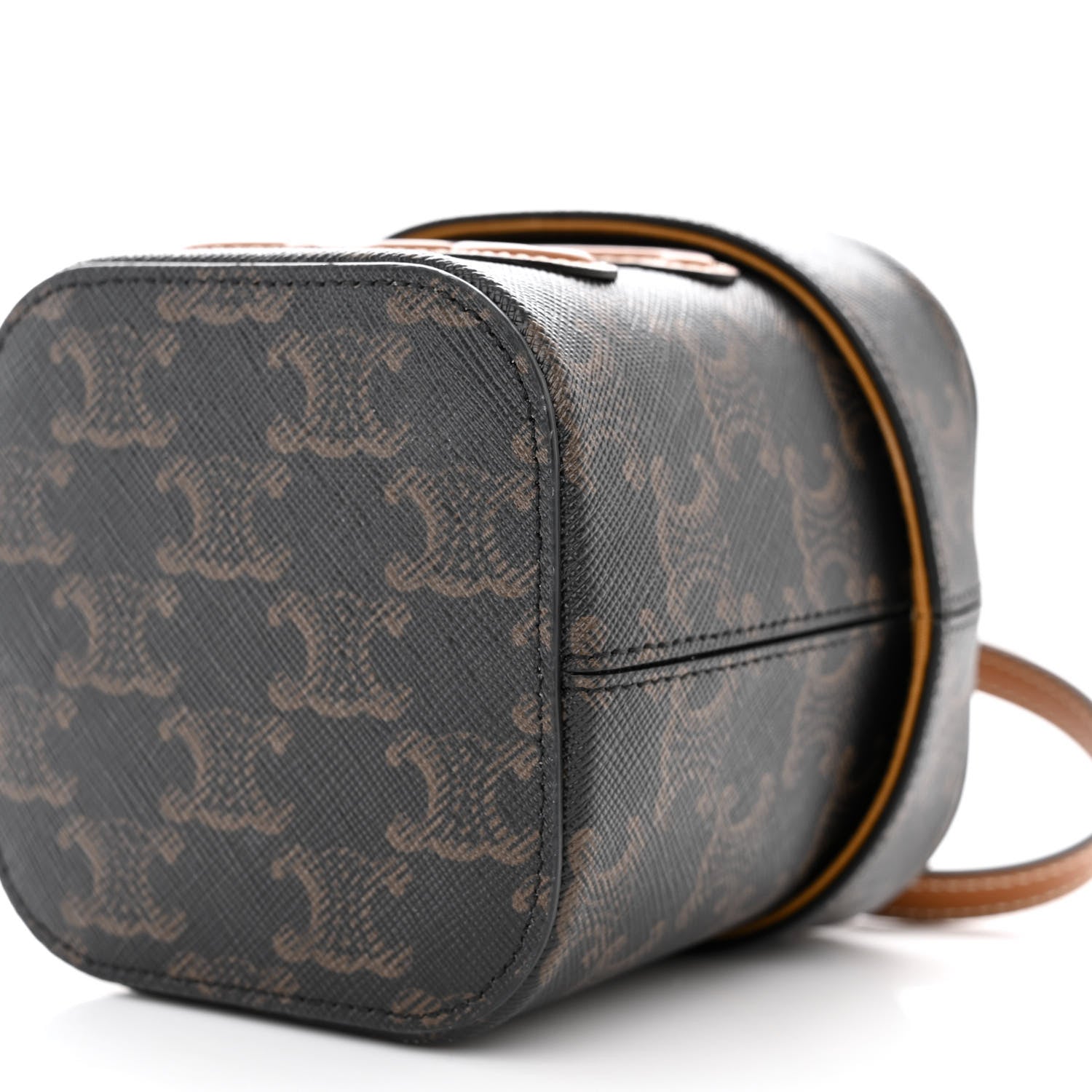 Celine Triomphe Canvas Calfskin Small Cuir Triomphe Box Tan 10 of 10