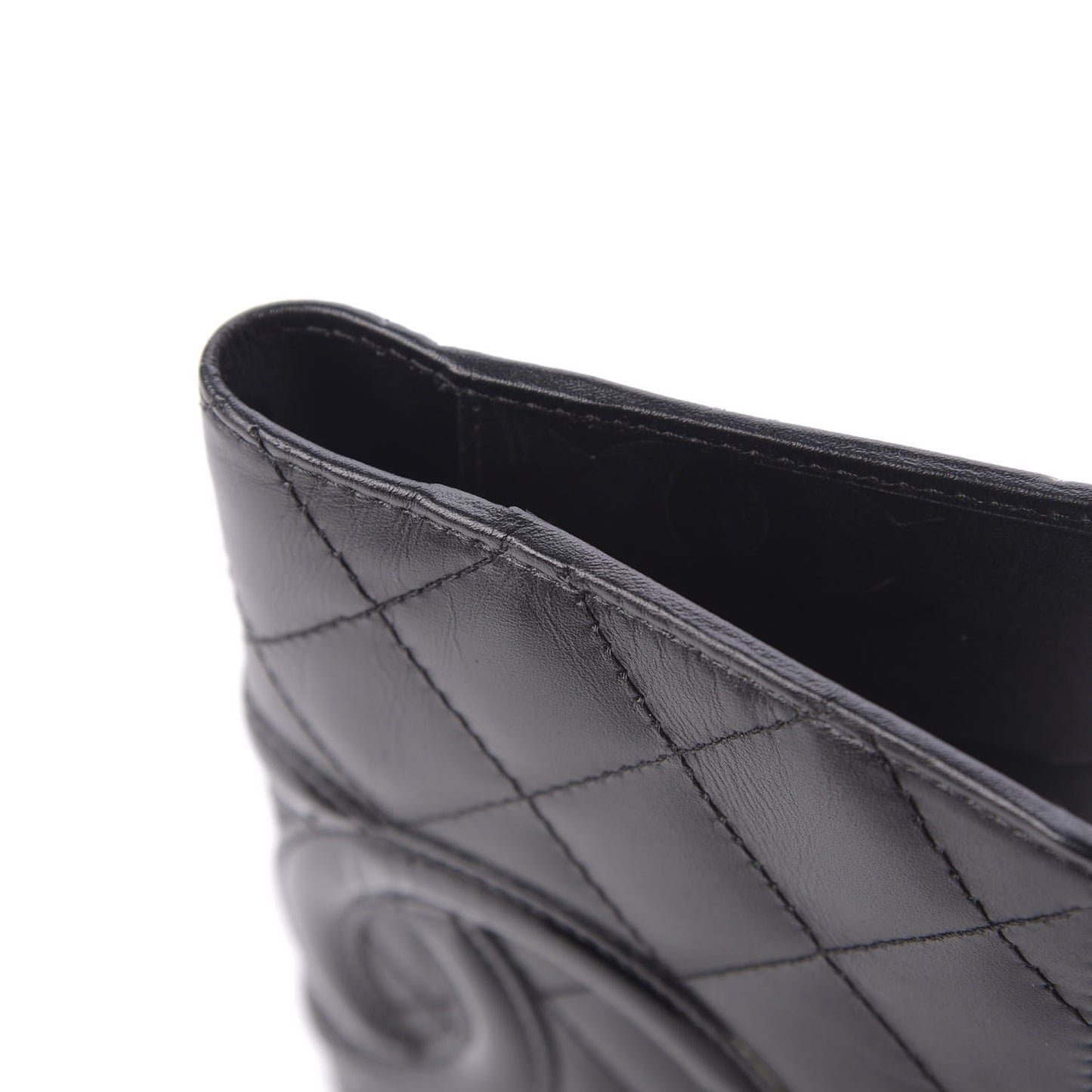 Calfskin Quilted Small Cambon Agenda Planner Black
