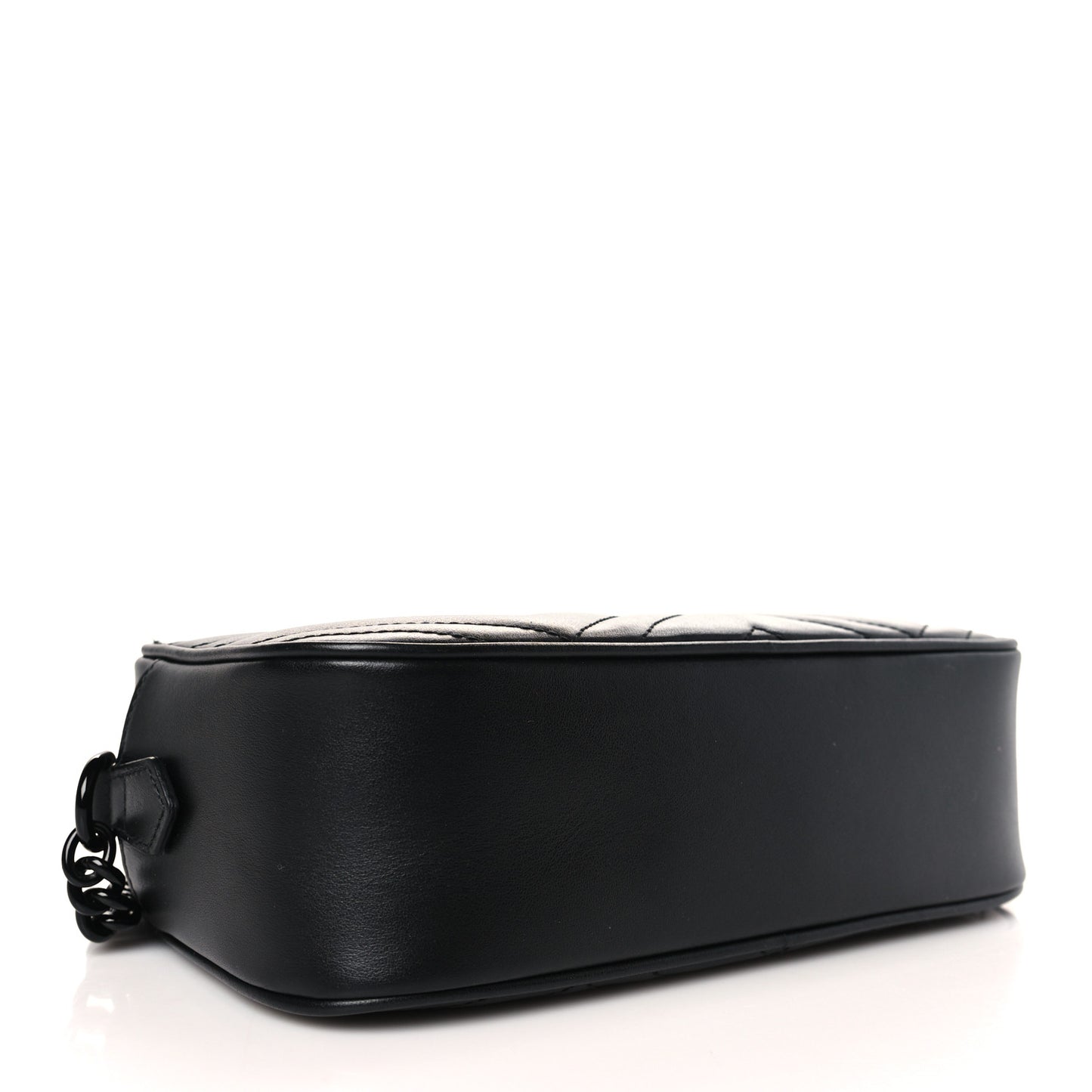 Calfskin Matelasse Monochrome Small GG Marmont Chain Shoulder Bag Black