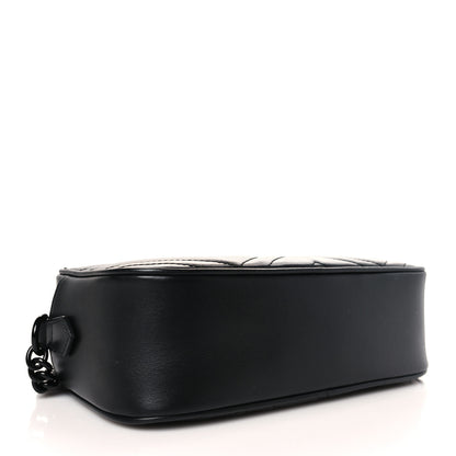 Gucci Calfskin Matelasse Monochrome Small GG Marmont Chain Shoulder Bag Black 4 of 9