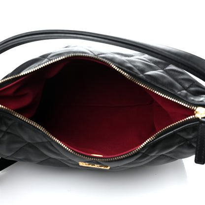 Chanel Lambskin Quilted Maxi Hobo Black 5 of 9