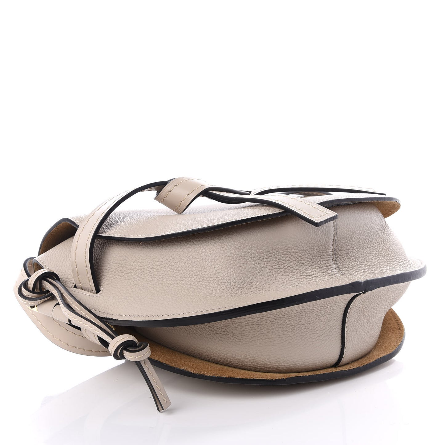 Grained Calfskin Small Gate Crossbody Bag Light Oat