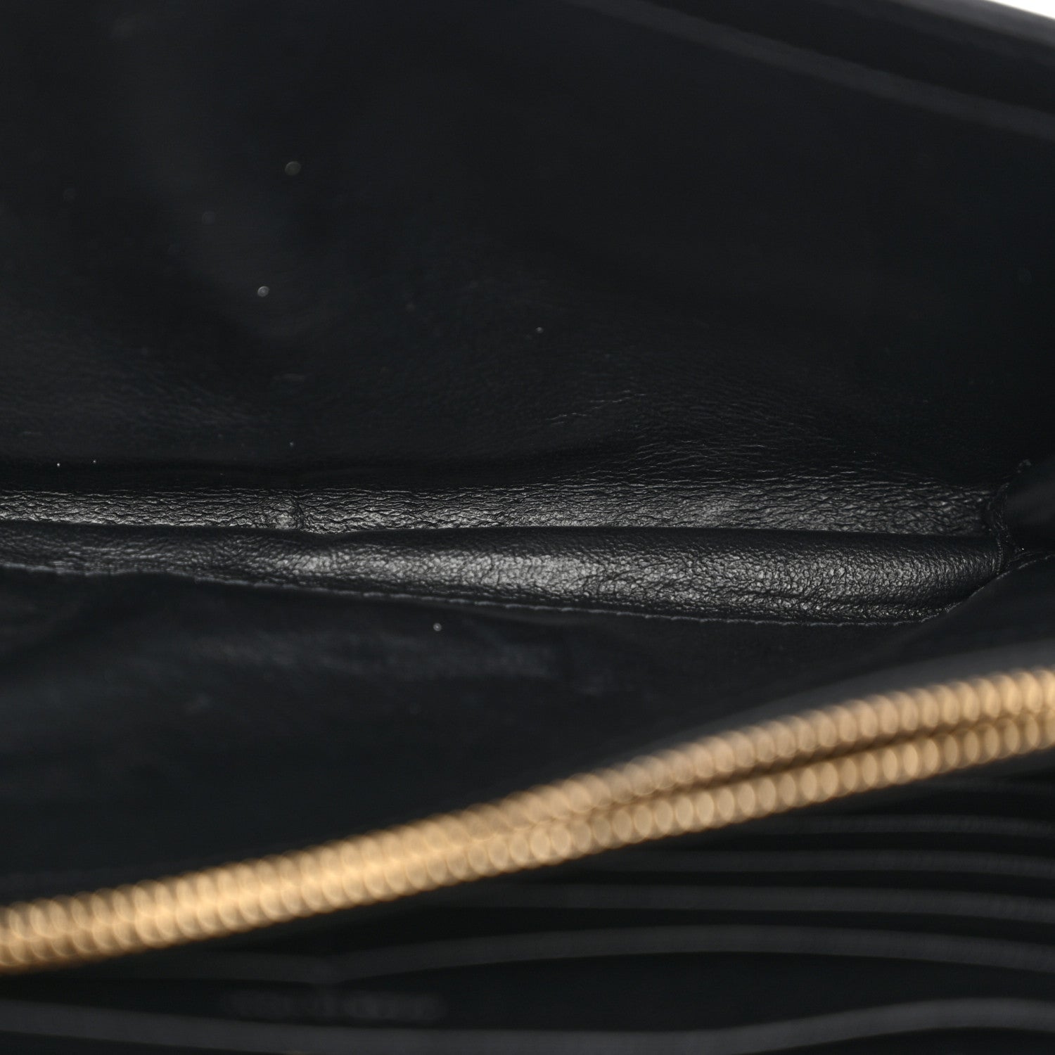 Saint Laurent Grain De Poudre Matelasse Chevron Monogram Chain Wallet Black 5 of 11