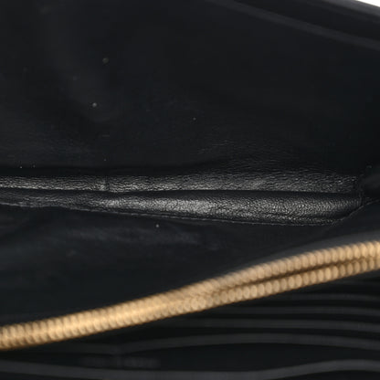 Saint Laurent Grain De Poudre Matelasse Chevron Monogram Chain Wallet Black 5 of 11