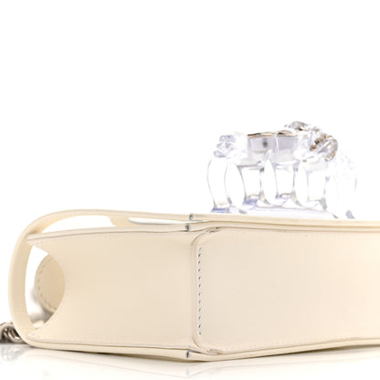Alexander McQueen Calfskin Polyurethane Mini Jeweled Knuckle Satchel Clear White 8 of 9