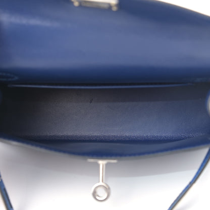 Hermes Epsom Mini Kelly Sellier 20 Bleu Saphir Bleu France Black 5 of 12