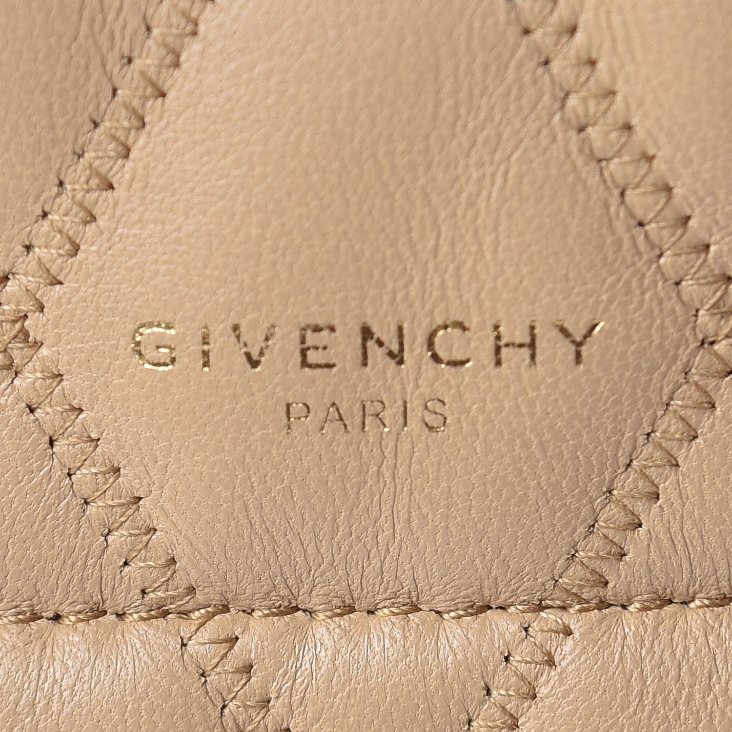 Givenchy Lambskin Quilted Mini GV Bucket Bag Beige Camel 9 of 11
